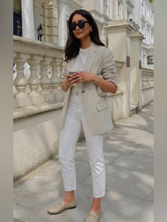 a new day Jackets & Blazers - a new day Women's Beige Linen-Blend Blazer